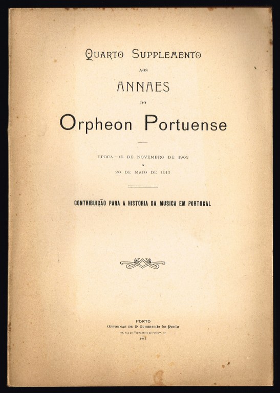 Quarto Supplemento aos ANNAES DO ORPHEON PORTUENSE